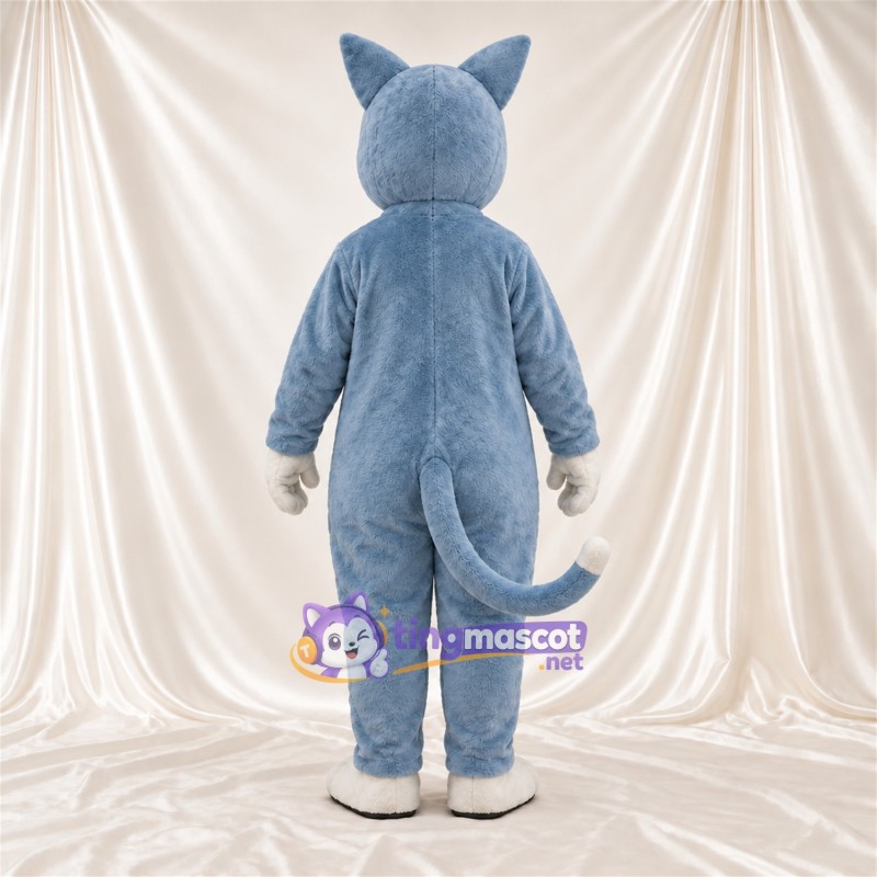 Costume de mascotte Chat – gris / blanc – Gants (blanc); Yeux (vert) Costume de mascotte Chat – gris / blanc – Gants (blanc); Yeux (vert)