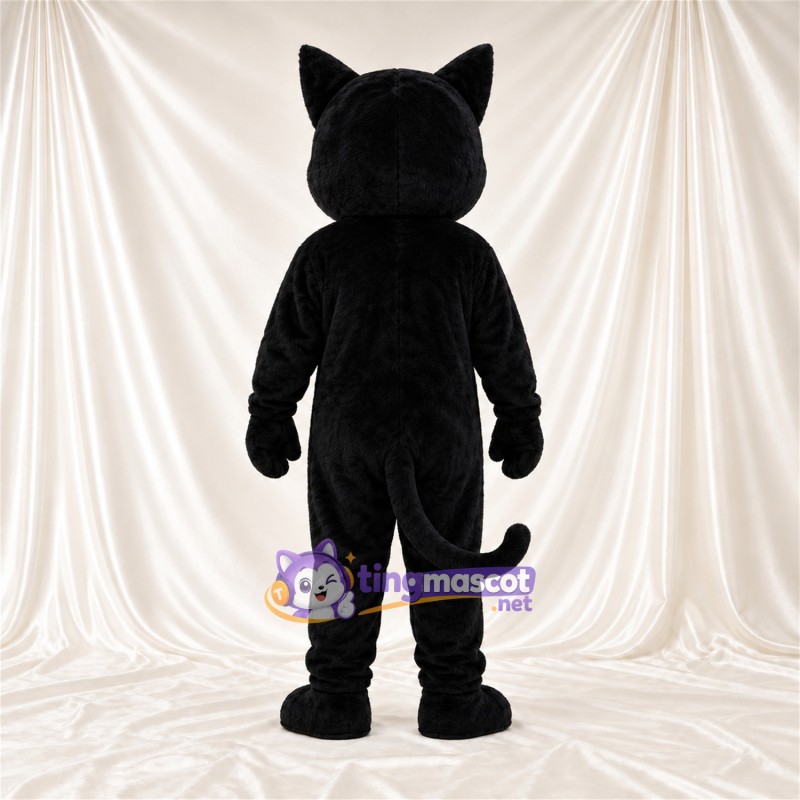 Costume de mascotte Chat – noir – Intérieur des oreilles (rose); Museau (gris) Costume de mascotte Chat – noir – Intérieur des oreilles (rose); Museau (gris)