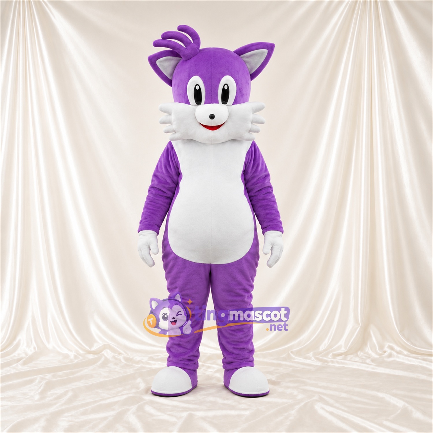Costume de mascotte Chat – violet / blanc Costume de mascotte Chat – violet / blanc