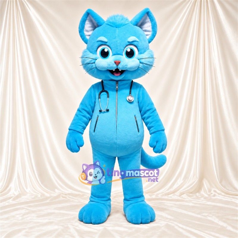 Costume de mascotte Chat – bleu – Survêtement (bleu) Costume de mascotte Chat – bleu – Survêtement (bleu)