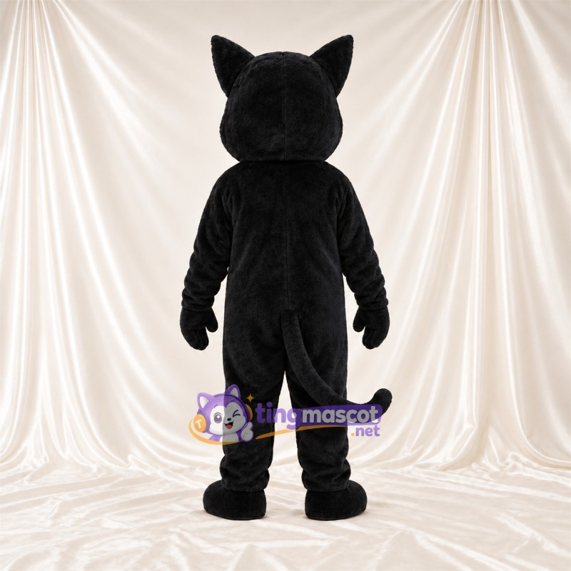 Costume de mascotte Chat – noir – Intérieur des oreilles (rose); Museau (gris) Costume de mascotte Chat – noir – Intérieur des oreilles (rose); Museau (gris)