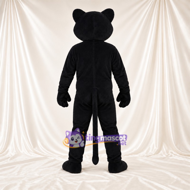 Costume de mascotte Chat – noir – Torse musclé; Yeux (vert) Costume de mascotte Chat – noir – Torse musclé; Yeux (vert)