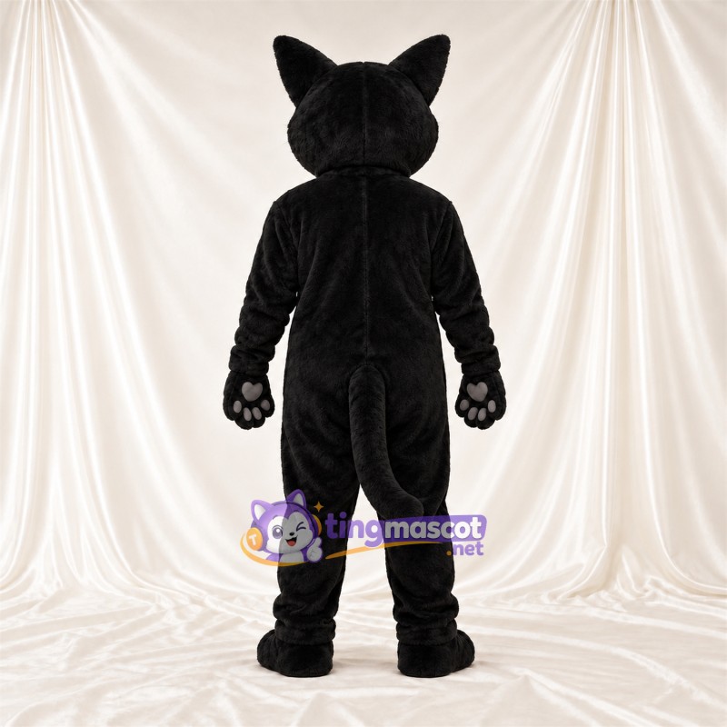 Black and Gray Cat Mascot Costume - Gray Belly and Gray Paw Pads Black and Gray Cat Mascot Costume - Gray Belly and Gray Paw Pads