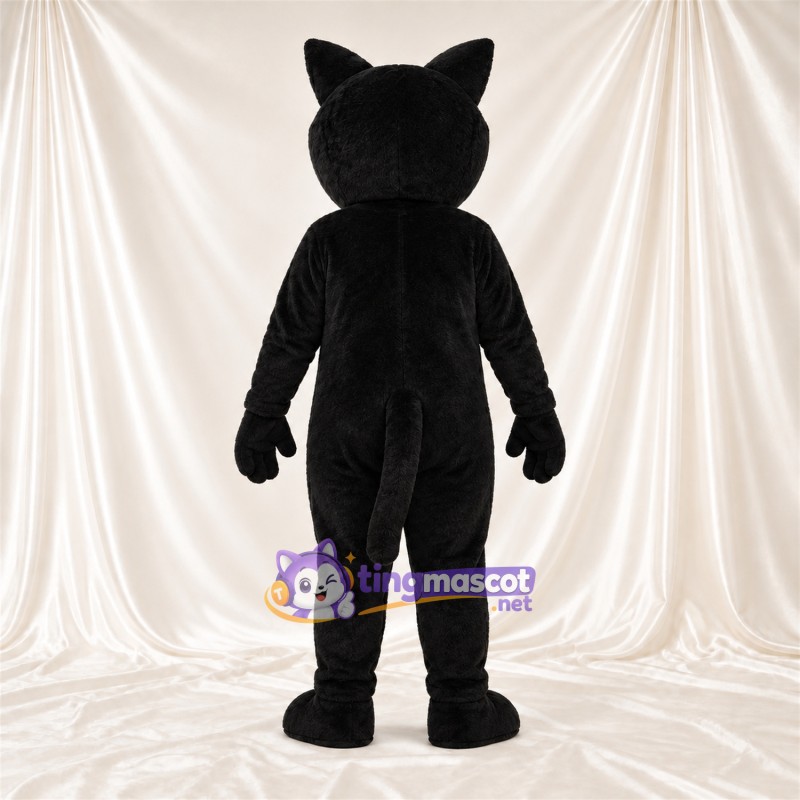 Costume de mascotte Chat – noir – Longue queue; Yeux (blanc) Costume de mascotte Chat – noir – Longue queue; Yeux (blanc)