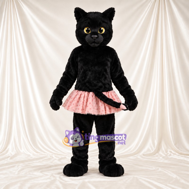 Costume de mascotte Chat – noir – Jupe (rose) Costume de mascotte Chat – noir – Jupe (rose)
