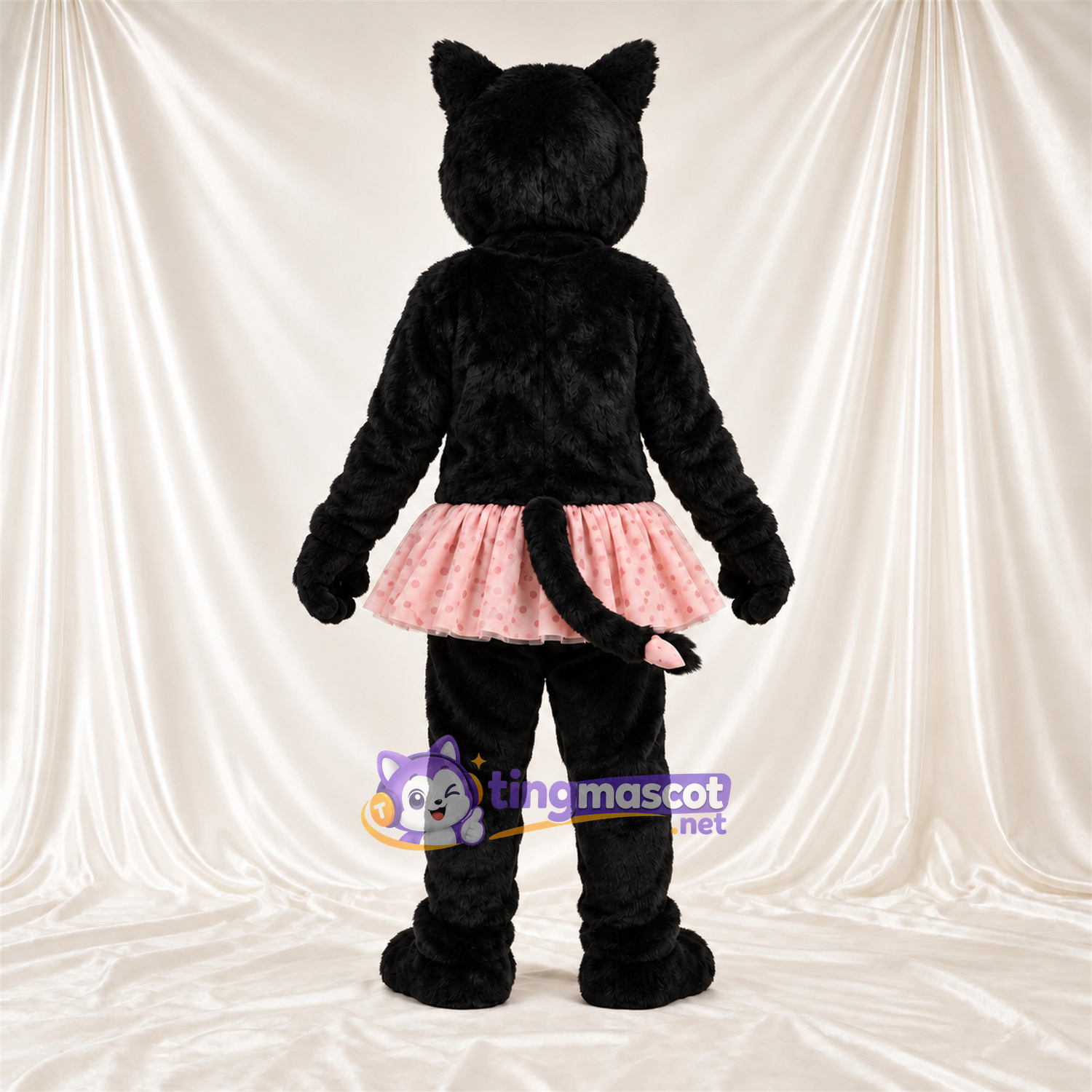 Costume de mascotte Chat – noir – Jupe (rose) Costume de mascotte Chat – noir – Jupe (rose)
