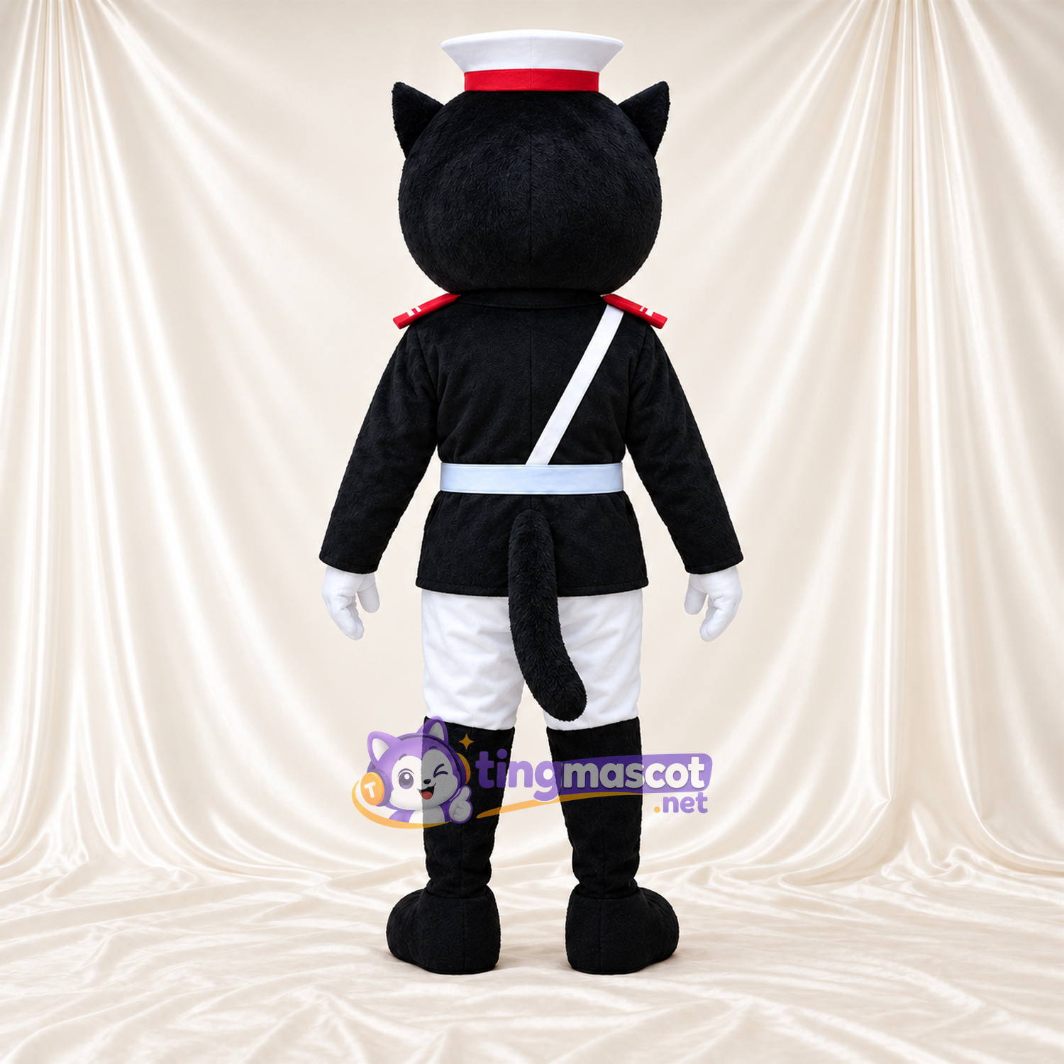 Black and White Cat Mascot Costume - Uniform and Cap Black and White Cat Mascot Costume - Uniform and Cap