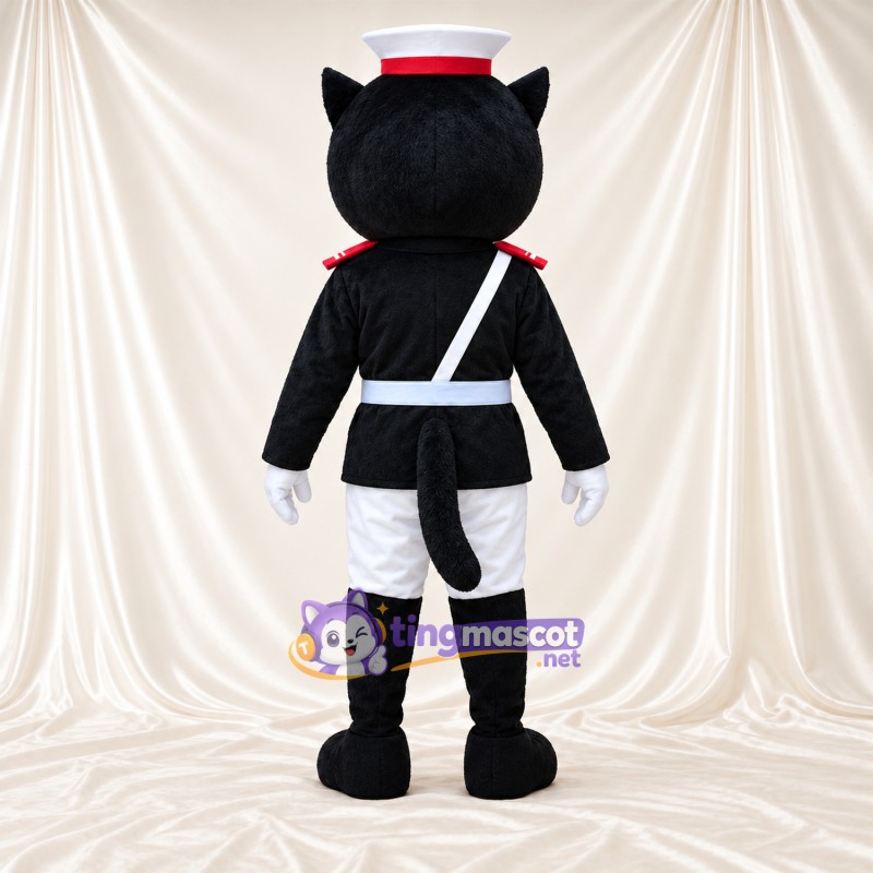 Black and White Cat Mascot Costume - Uniform and Cap Black and White Cat Mascot Costume - Uniform and Cap