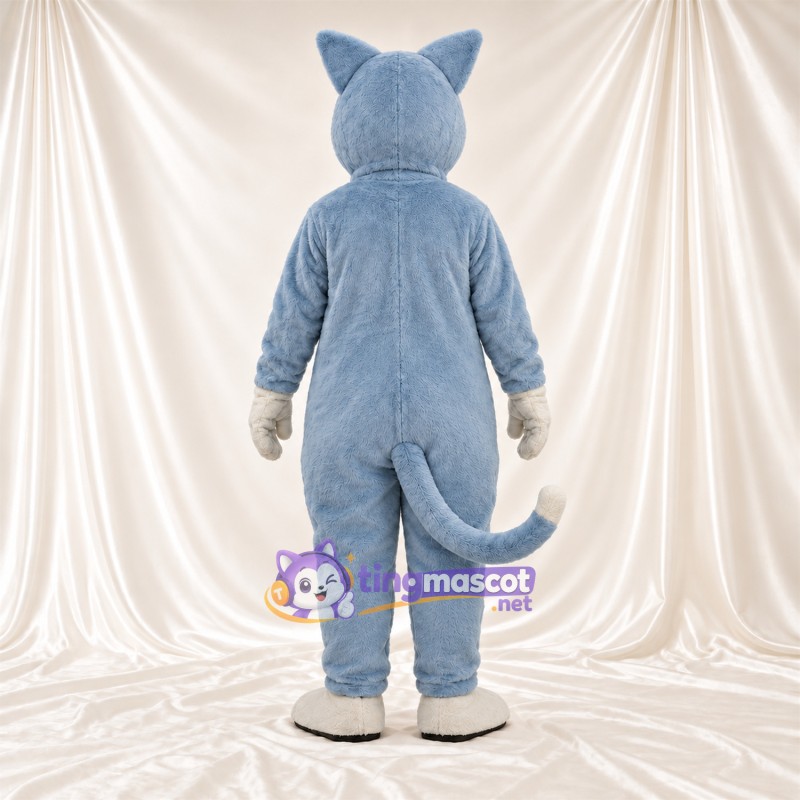 Costume de mascotte Chat – gris / blanc – Pieds (blanc); Yeux (vert) Costume de mascotte Chat – gris / blanc – Pieds (blanc); Yeux (vert)