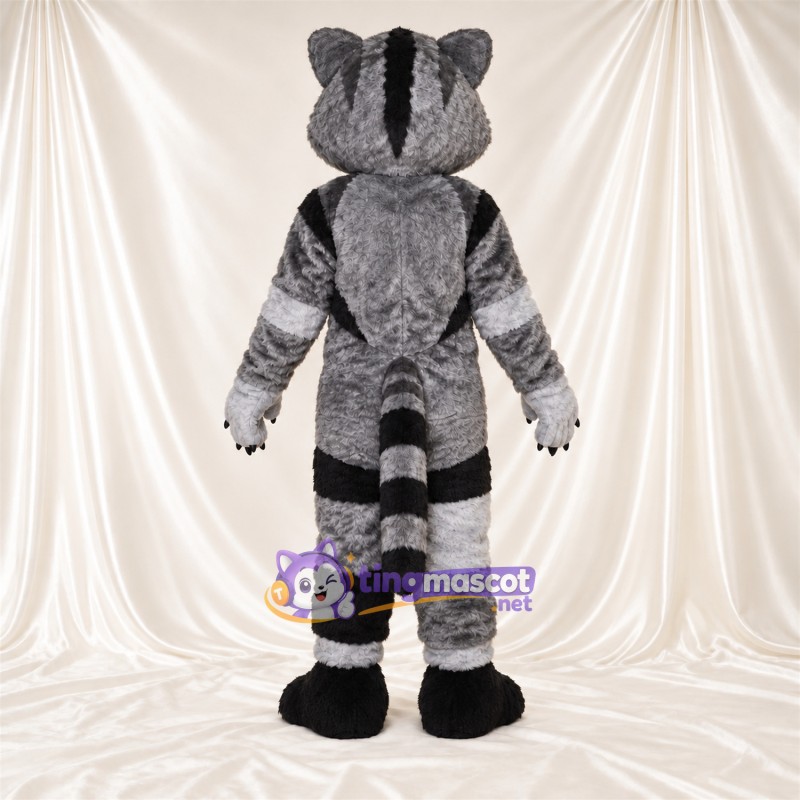 Costume de mascotte Raton laveur – gris / noir