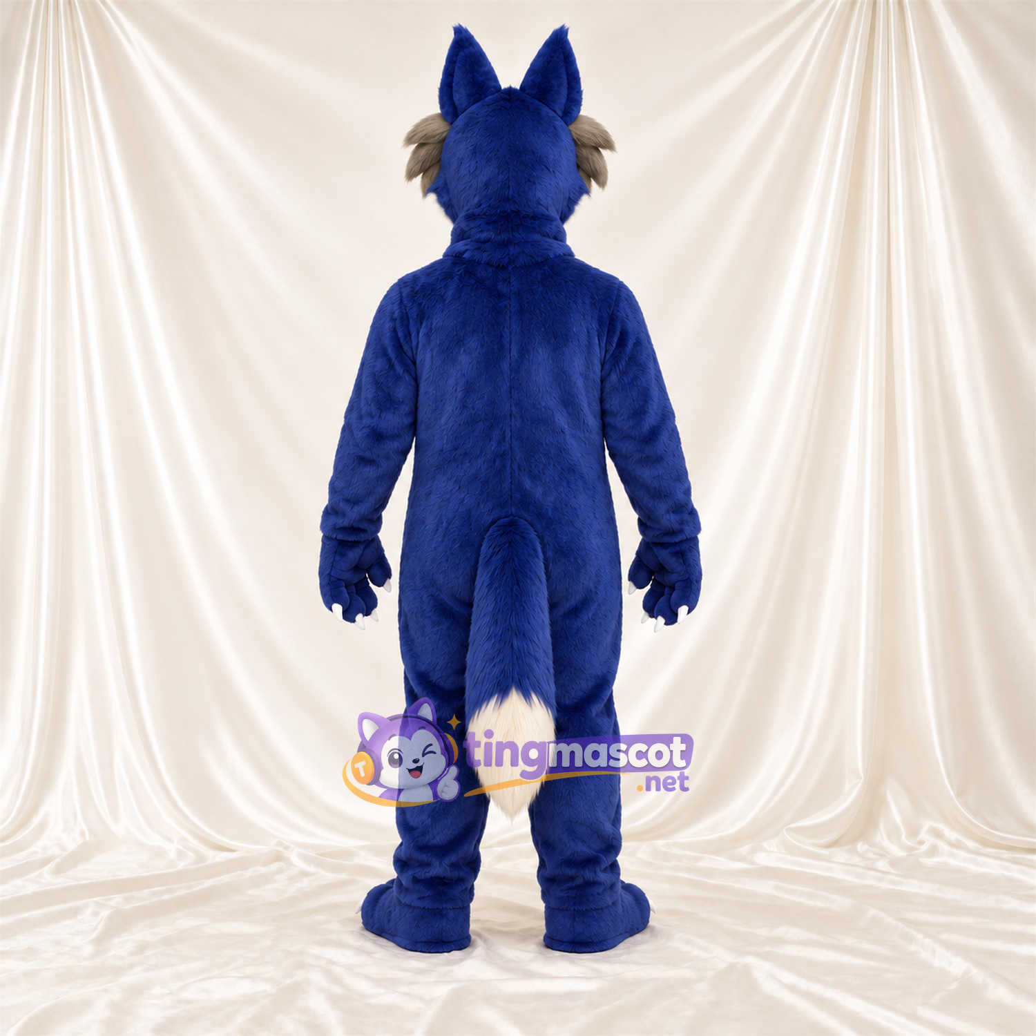 Costume de mascotte Loup – bleu / blanc Costume de mascotte Loup – bleu / blanc