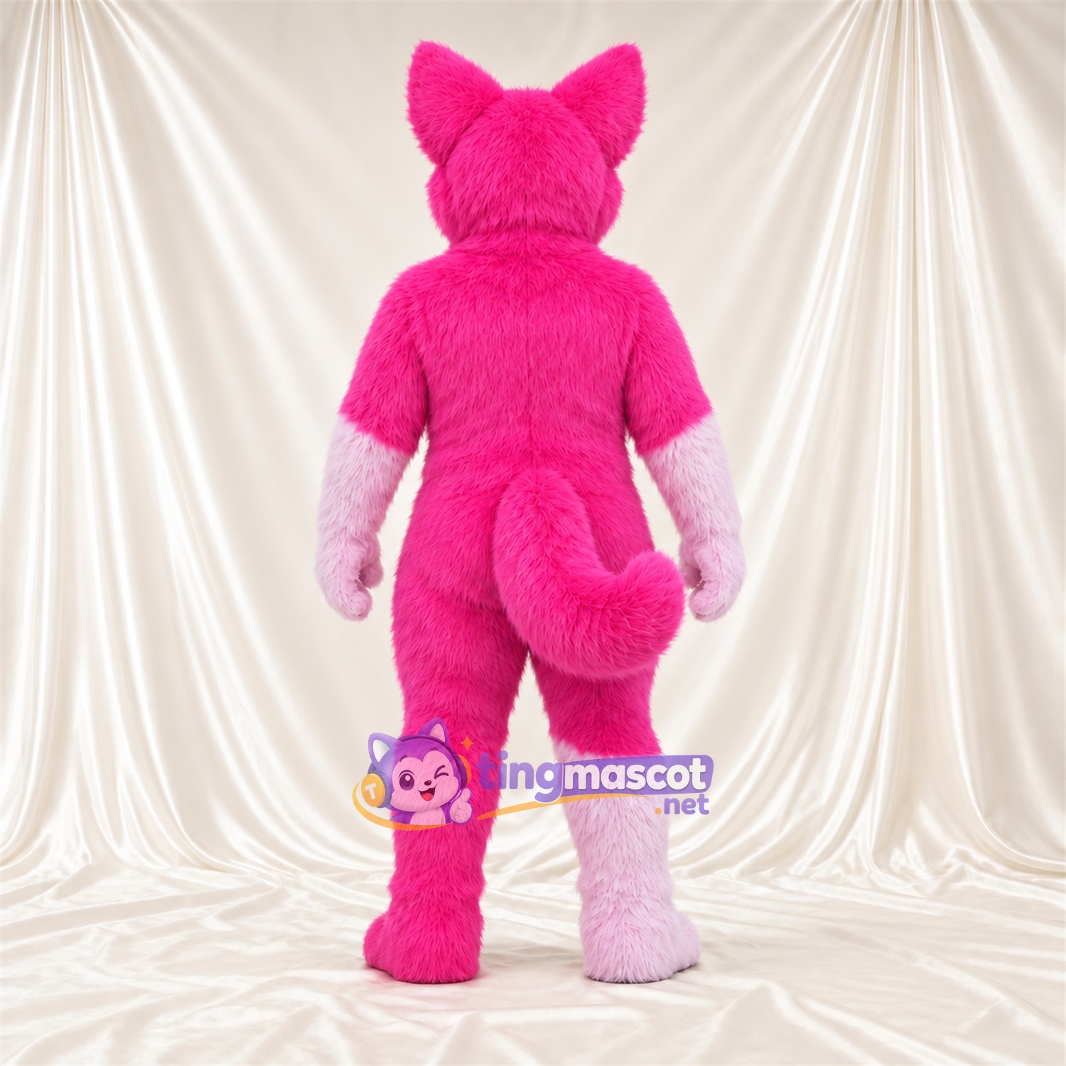 Maskottchenkostüm Hund – rosa / weiß Maskottchenkostüm Hund – rosa / weiß