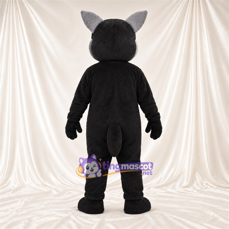 Black and Gray Wolf Mascot Costume - Gray Belly and Blue Eyes Black and Gray Wolf Mascot Costume - Gray Belly and Blue Eyes