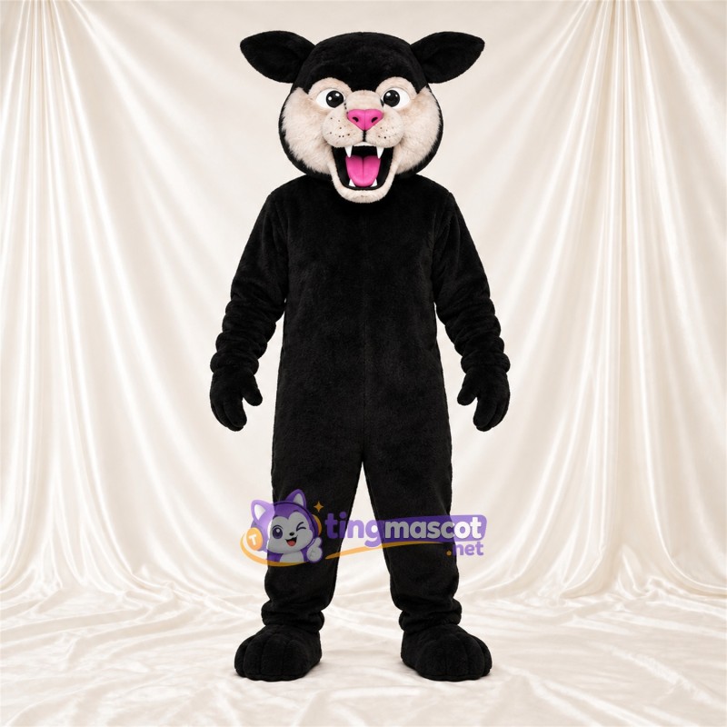 Costume de mascotte Chat – noir – Nez (rose); Crocs pointus Costume de mascotte Chat – noir – Nez (rose); Crocs pointus