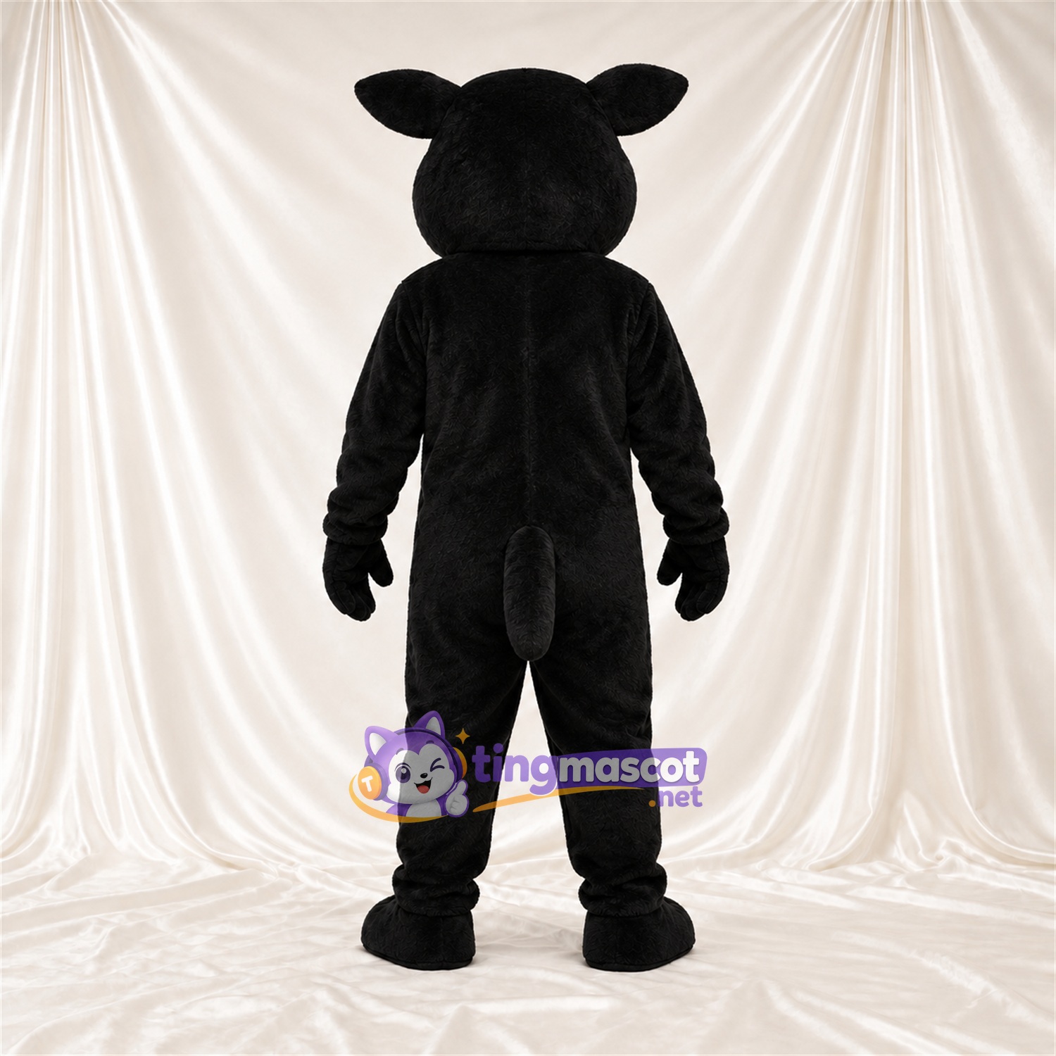 Costume de mascotte Chat – noir – Nez (rose); Crocs pointus Costume de mascotte Chat – noir – Nez (rose); Crocs pointus