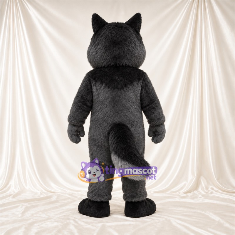 Black and Gray Wolf Mascot Costume - Gray Belly and Bushy Tail Black and Gray Wolf Mascot Costume - Gray Belly and Bushy Tail