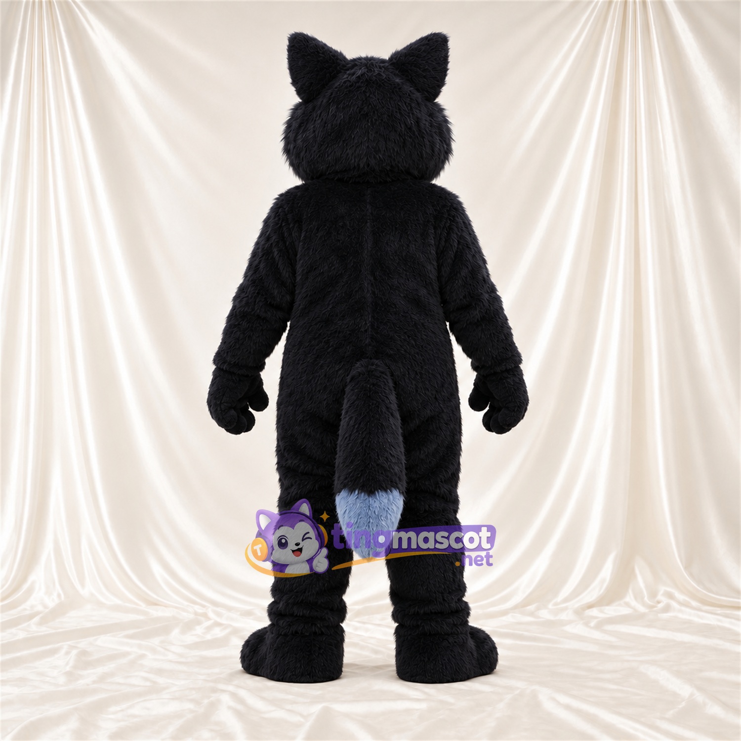 Black and Blue Wolf Mascot Costume Black and Blue Wolf Mascot Costume