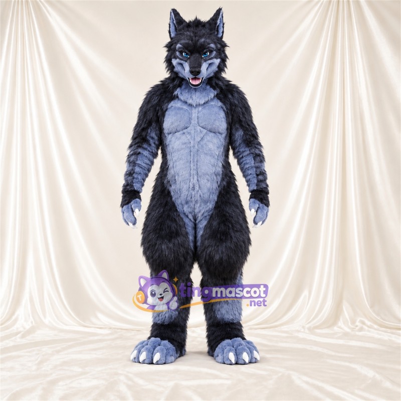 Costume de mascotte Loup – bleu foncé Costume de mascotte Loup – bleu foncé