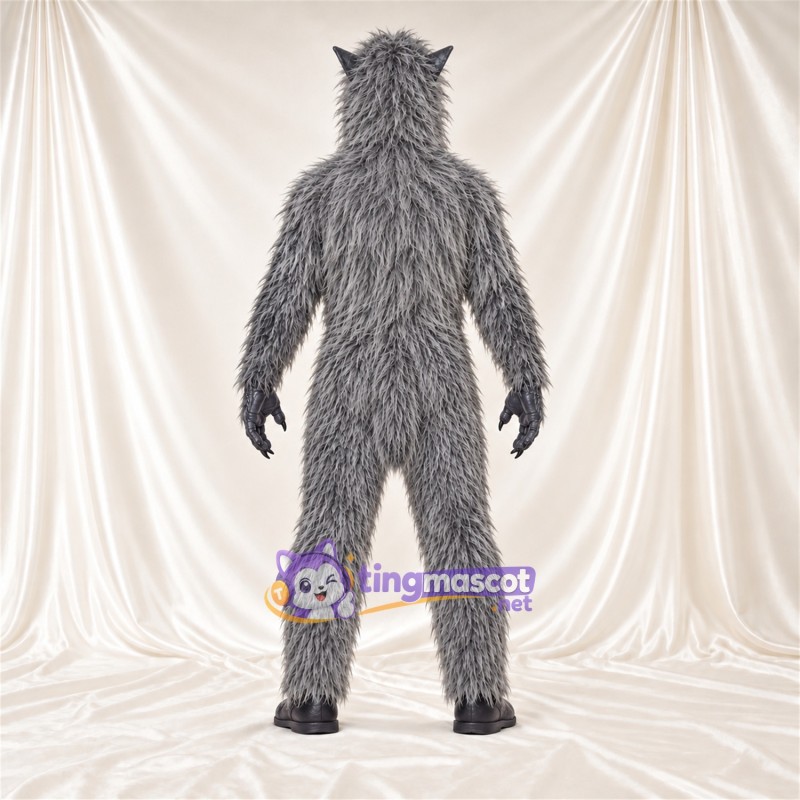 Costume de mascotte Loup – gris – Oreilles pointues; Fourrure hirsute Costume de mascotte Loup – gris – Oreilles pointues; Fourrure hirsute