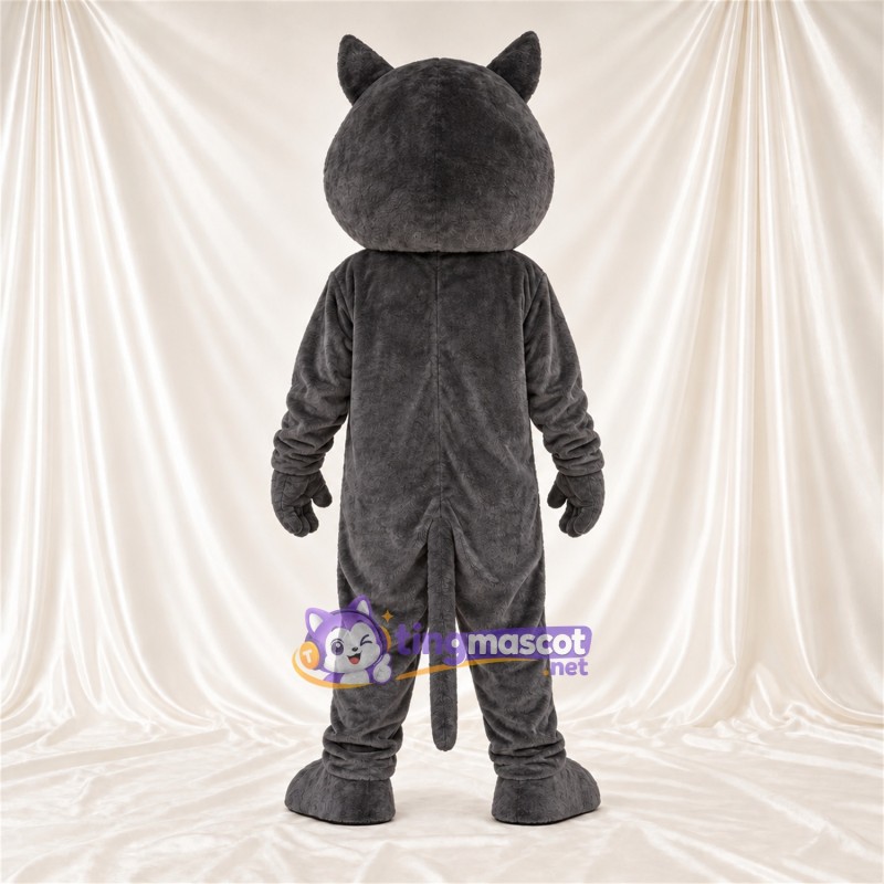 Costume de mascotte Loup – gris foncé – Queue (gris); Tête Costume de mascotte Loup – gris foncé – Queue (gris); Tête