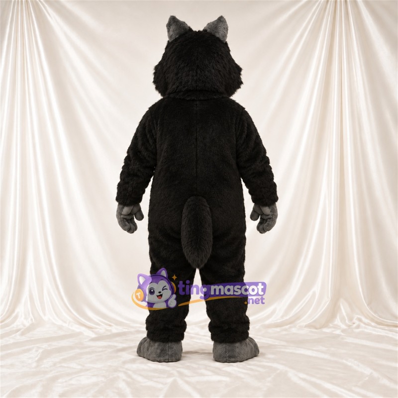 Black and Gray Wildcat Mascot Costume - Gray Belly and Pink Nose Black and Gray Wildcat Mascot Costume - Gray Belly and Pink Nose