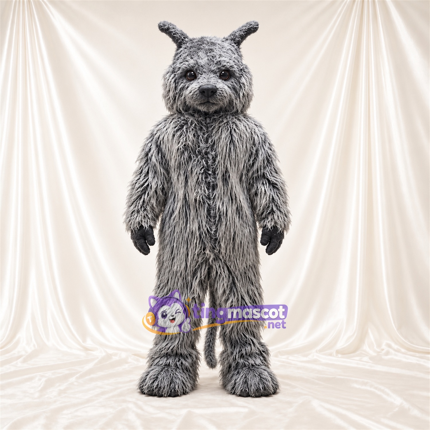 Maskottchenkostüm Hund – grau – Zottelfell Maskottchenkostüm Hund – grau – Zottelfell