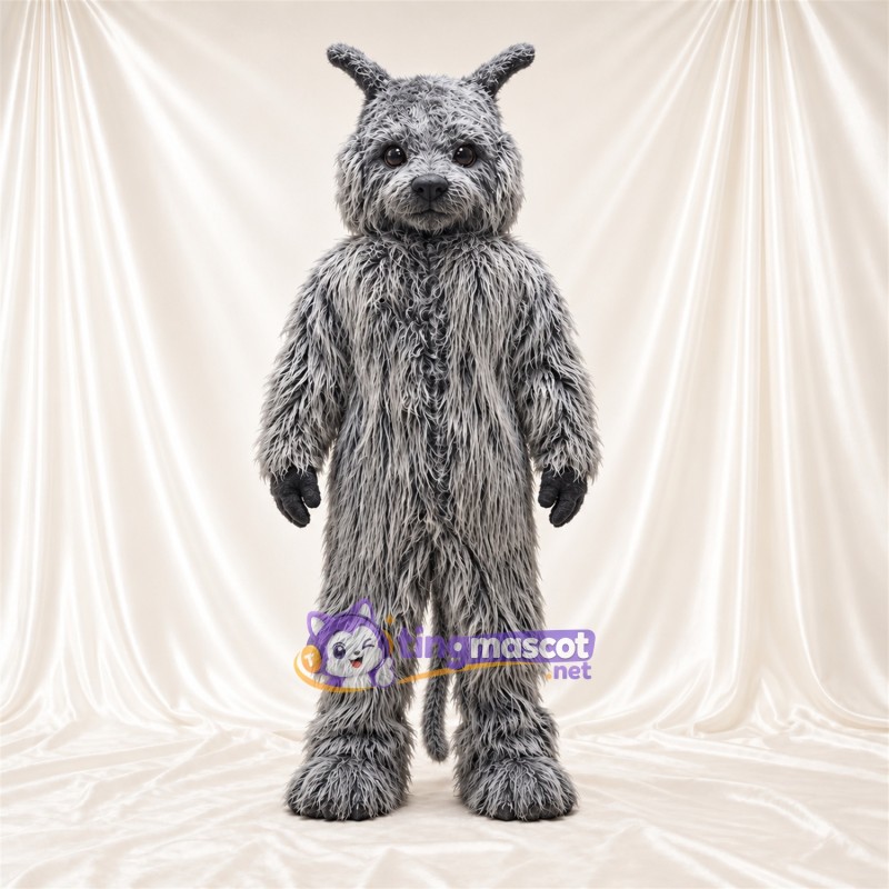 Maskottchenkostüm Hund – grau – Zottelfell Maskottchenkostüm Hund – grau – Zottelfell