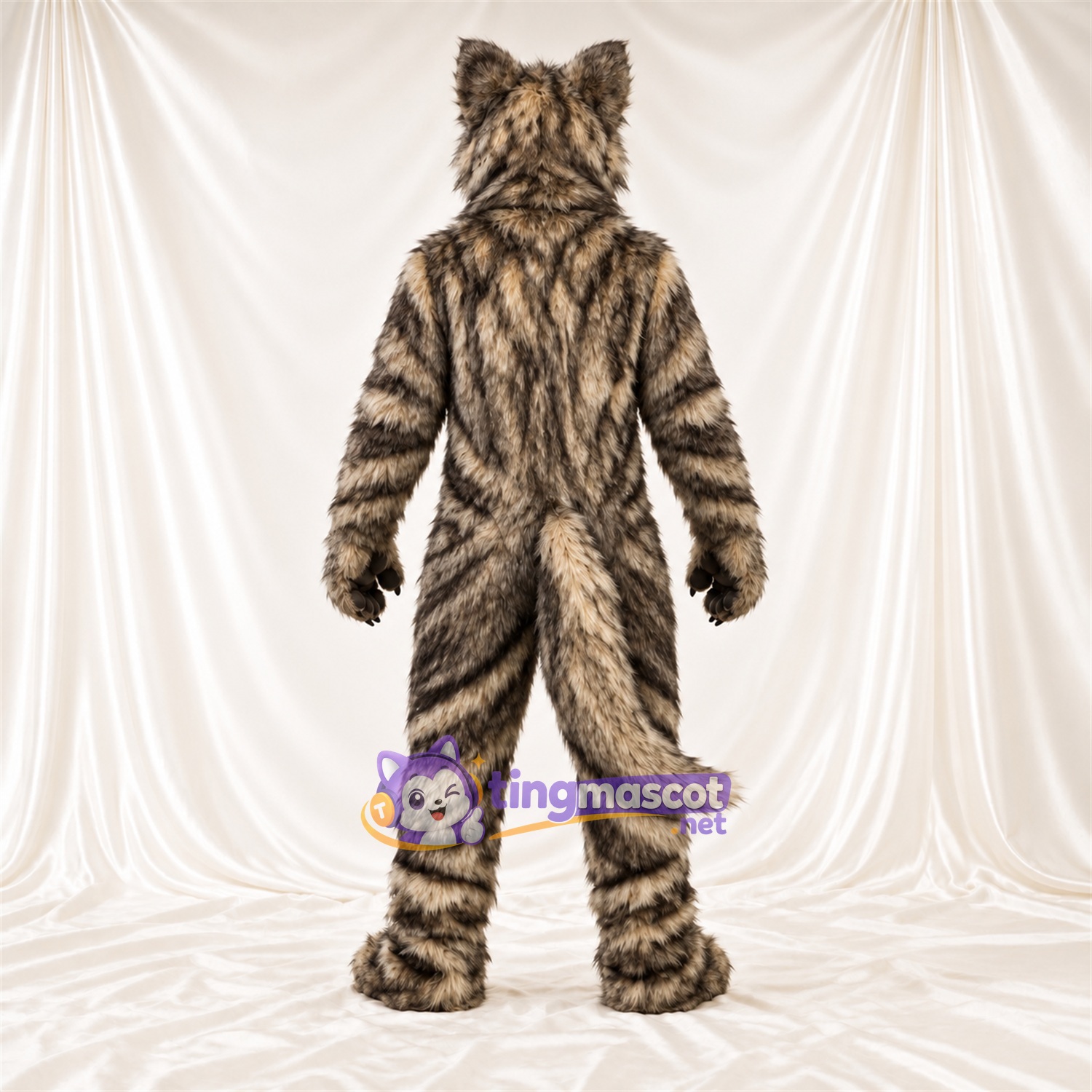 Costume de mascotte Loup – marron – Longue queue; Fourrure hirsute Costume de mascotte Loup – marron – Longue queue; Fourrure hirsute