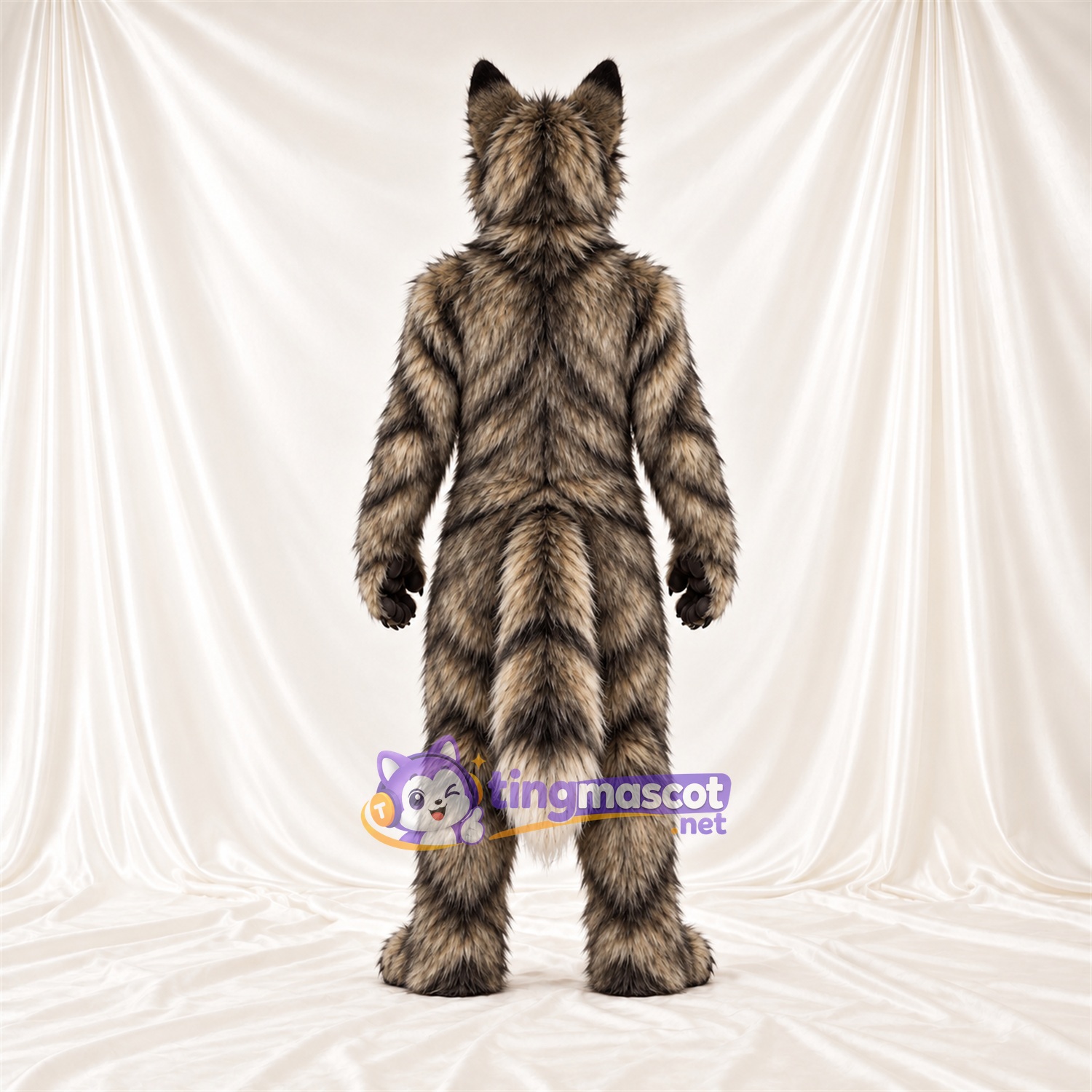 Costume de mascotte Loup – marron / blanc Costume de mascotte Loup – marron / blanc