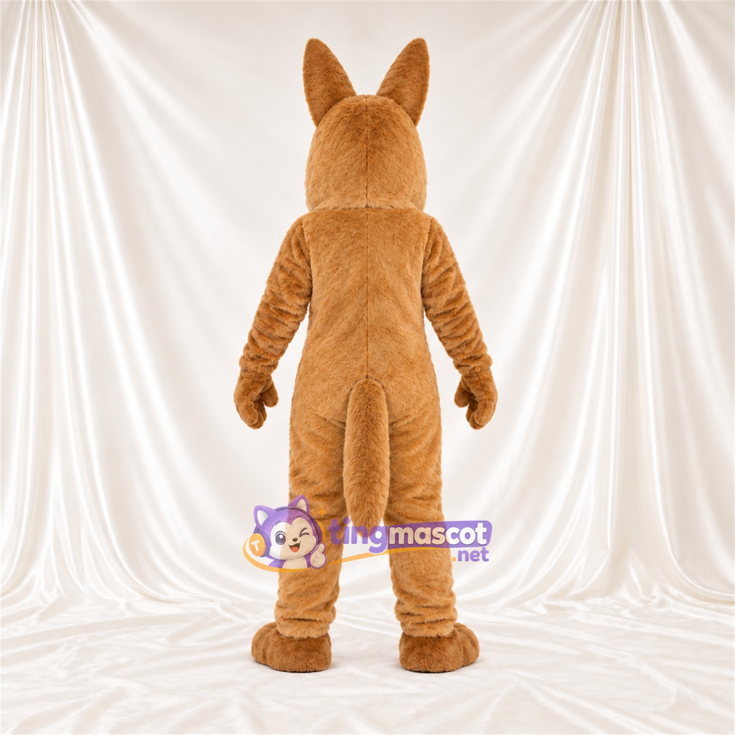 Maskottchenkostüm Deutscher Schäferhund – hellbraun / schwarz – Bauch (creme); Schnauze (schwarz) Maskottchenkostüm Deutscher Schäferhund – hellbraun / schwarz – Bauch (creme); Schnauze (schwarz)