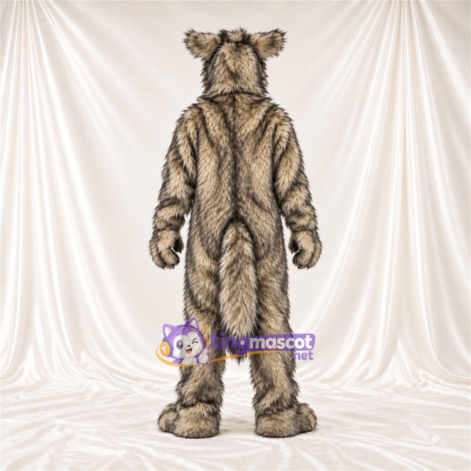 Costume de mascotte Loup – brun clair / gris Costume de mascotte Loup – brun clair / gris