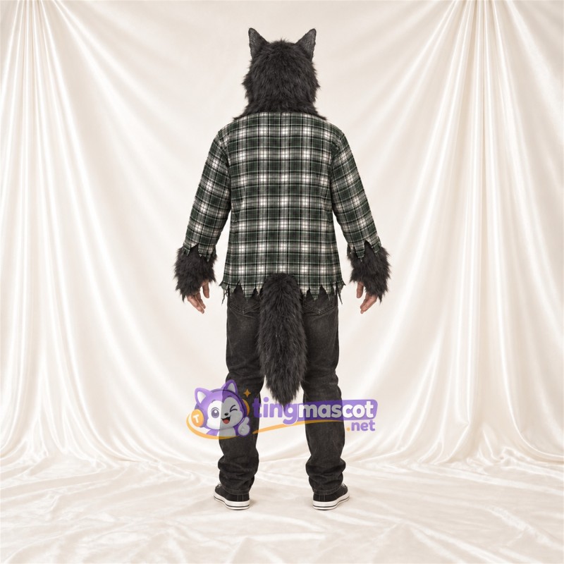 Costume de mascotte Loup – noir – Chemise; Pantalon Costume de mascotte Loup – noir – Chemise; Pantalon