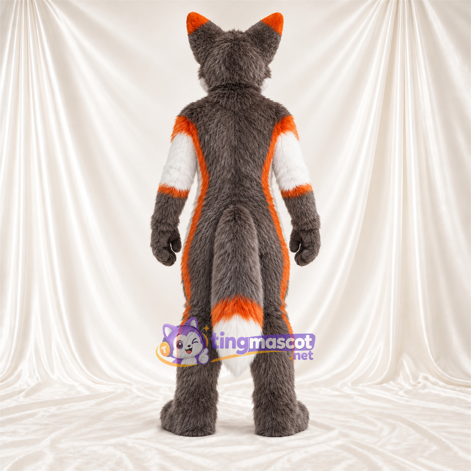 Maskottchenkostüm Fuchs – grau / orange / weiß Maskottchenkostüm Fuchs – grau / orange / weiß