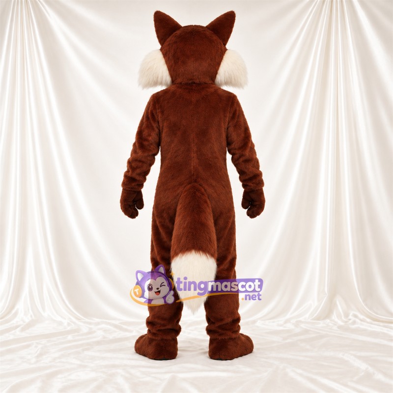 Maskottchenkostüm Fuchs – braun / weiß – Bauch (creme); Wangen (weiß)