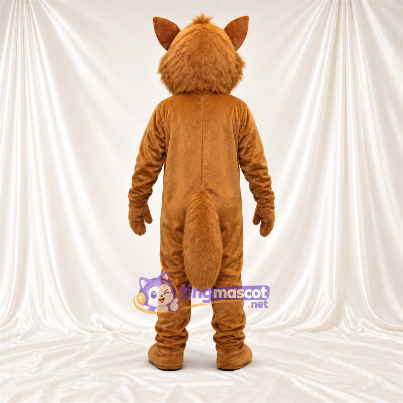 Maskottchenkostüm Fuchs – braun / weiß – Bauch (weiß); Augen (blau)