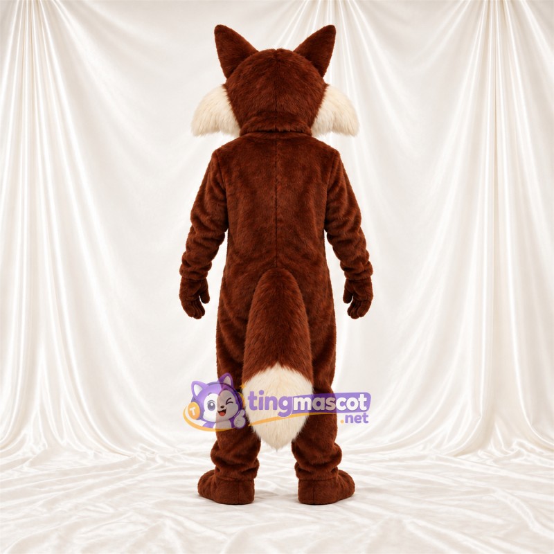 Maskottchenkostüm Fuchs – braun / weiß – Bauch (creme); Wangen (weiß)