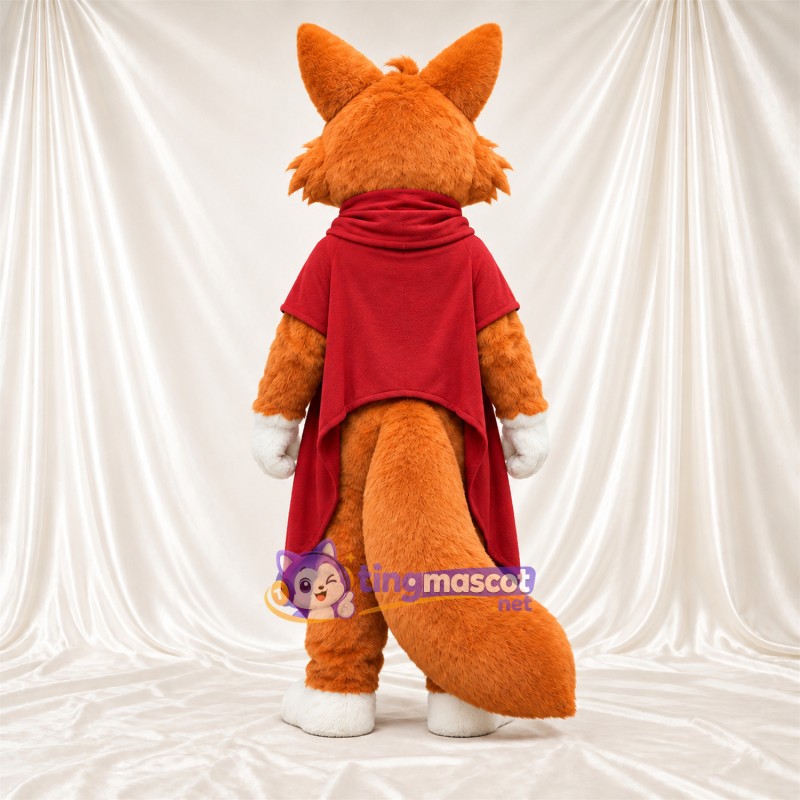Maskottchenkostüm Fuchs – orange / weiß – Umhang (rot) Maskottchenkostüm Fuchs – orange / weiß – Umhang (rot)