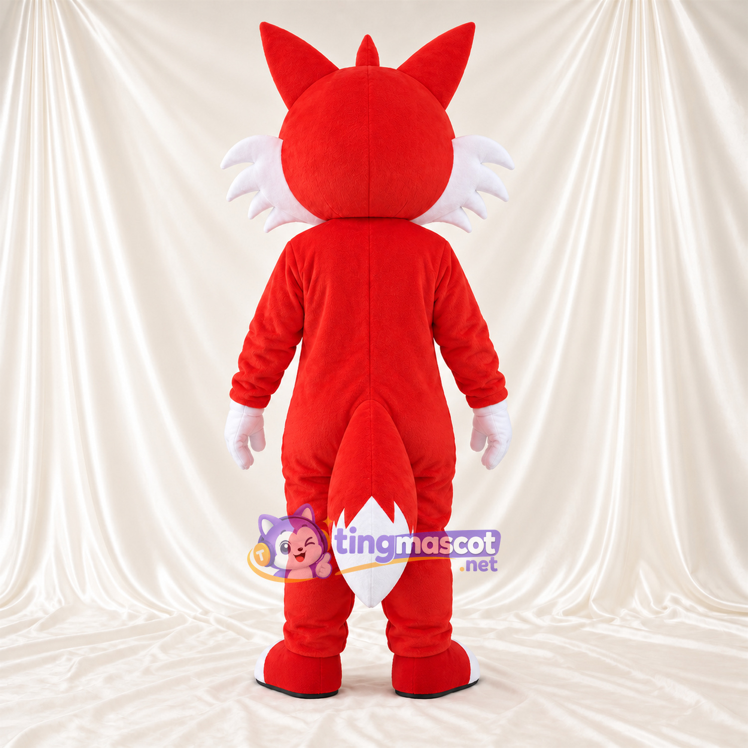 Maskottchenkostüm Fuchs – rot / weiß – Schwanzspitze (weiß); Augen (blau) Maskottchenkostüm Fuchs – rot / weiß – Schwanzspitze (weiß); Augen (blau)