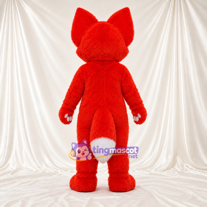 Maskottchenkostüm Fuchs – rot / weiß – Schwanzspitze (weiß); Pfotenballen (weiß) Maskottchenkostüm Fuchs – rot / weiß – Schwanzspitze (weiß); Pfotenballen (weiß)