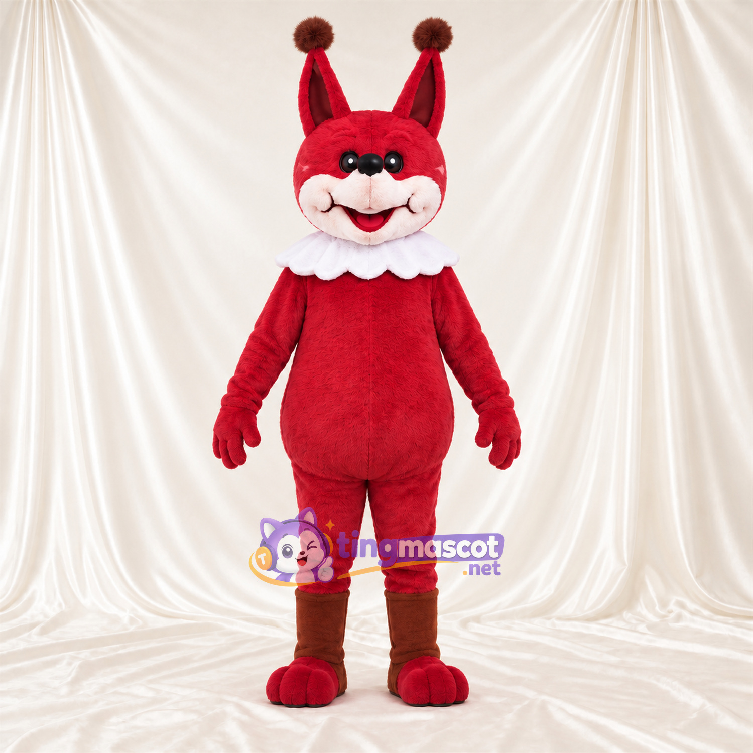 Costume de mascotte Chat bouffon – rouge Costume de mascotte Chat bouffon – rouge