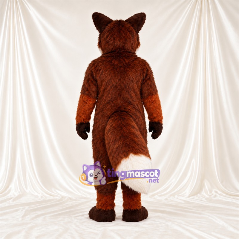 Maskottchenkostüm Fuchs – braun / weiß – Brust (weiß); Buschiger Schwanz Maskottchenkostüm Fuchs – braun / weiß – Brust (weiß); Buschiger Schwanz