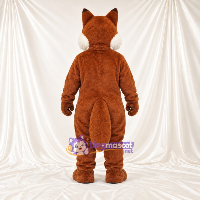 Maskottchenkostüm Fuchs – braun / weiß – Brust (weiß); Wangen (weiß) Maskottchenkostüm Fuchs – braun / weiß – Brust (weiß); Wangen (weiß)