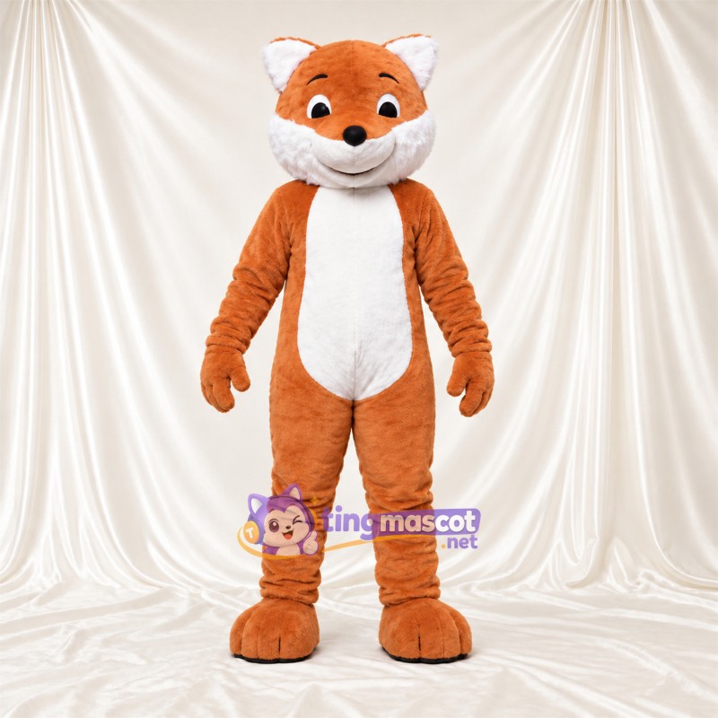 Costume de mascotte Renard – orange / blanc – Bout de la queue (blanc); Joues (blanc) Costume de mascotte Renard – orange / blanc – Bout de la queue (blanc); Joues (blanc)