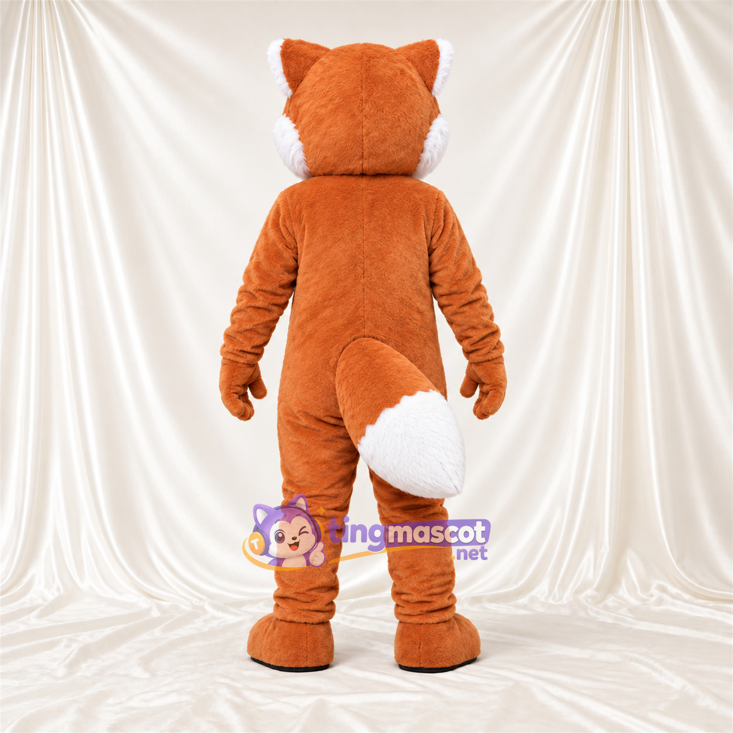 Costume de mascotte Renard – orange / blanc – Bout de la queue (blanc); Joues (blanc) Costume de mascotte Renard – orange / blanc – Bout de la queue (blanc); Joues (blanc)
