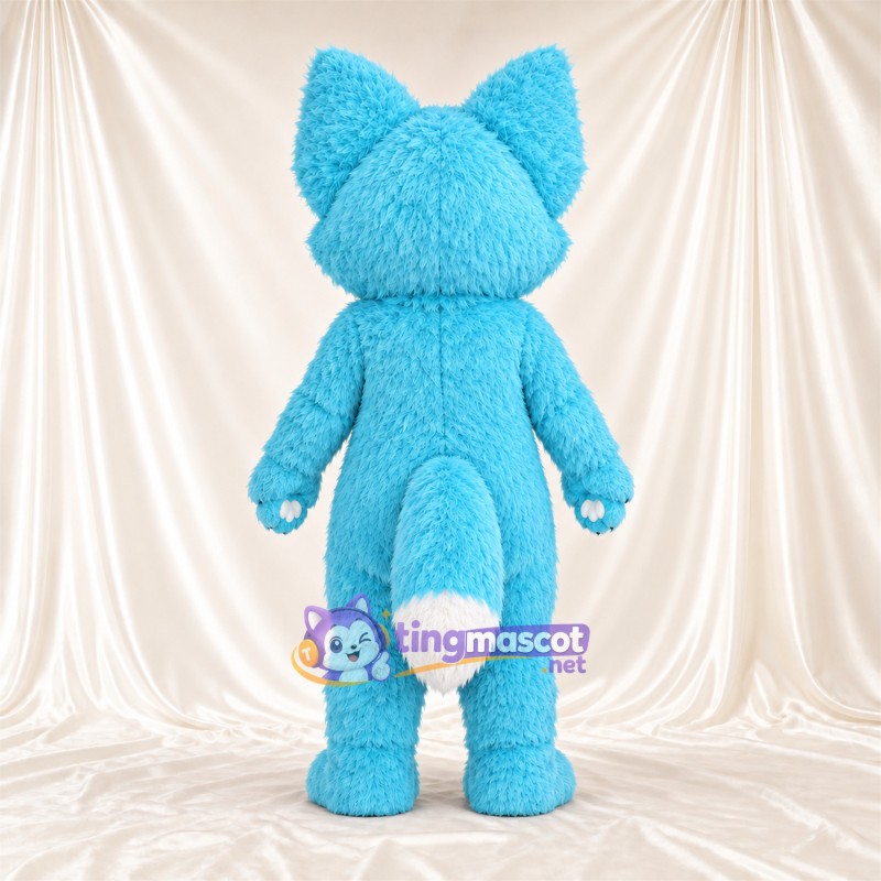 Costume de mascotte Renard – bleu / blanc – Bout de la queue (blanc); Coussinets (blanc) Costume de mascotte Renard – bleu / blanc – Bout de la queue (blanc); Coussinets (blanc)