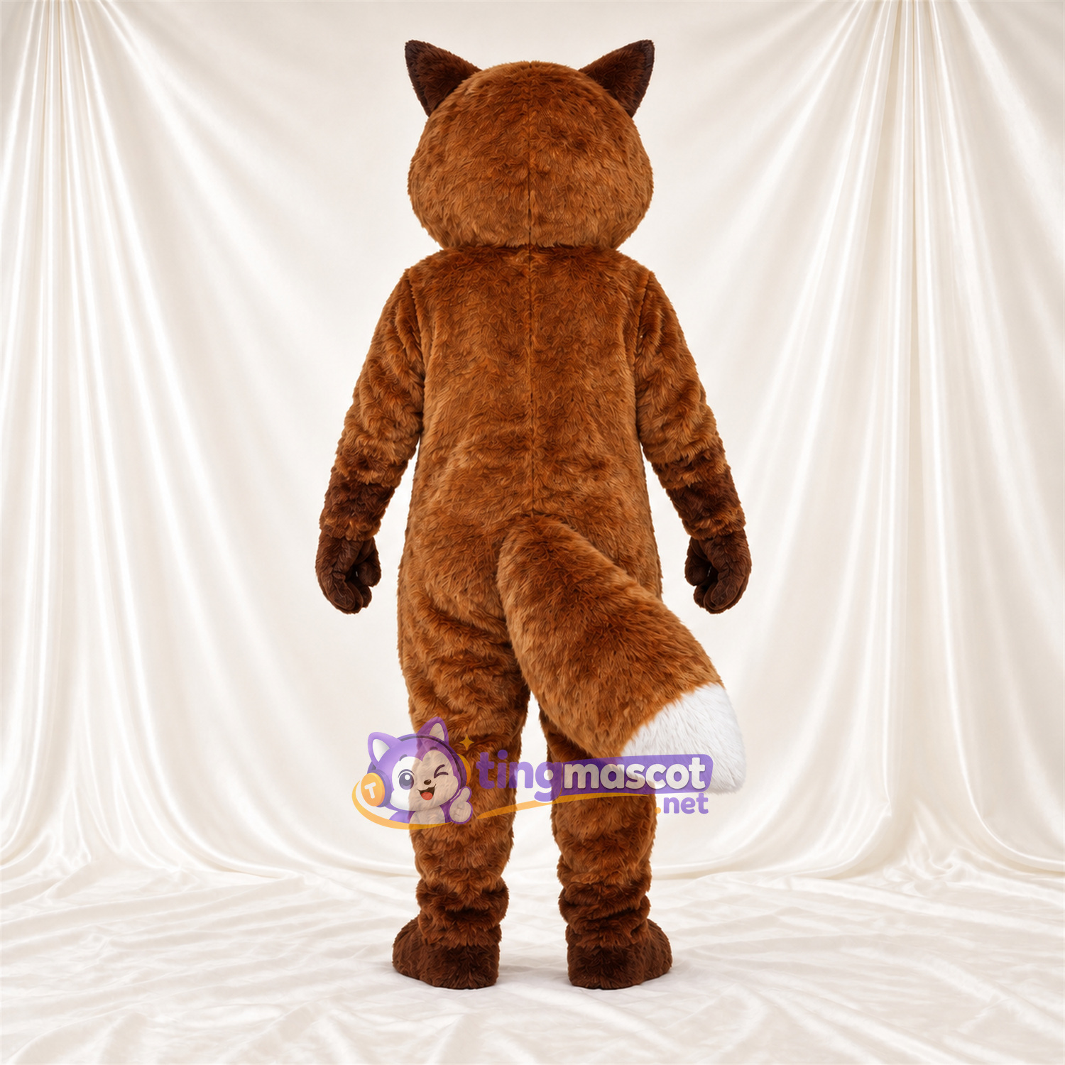 Costume de mascotte Renard – marron / blanc – Bout de la queue (blanc); Visage (blanc) Costume de mascotte Renard – marron / blanc – Bout de la queue (blanc); Visage (blanc)