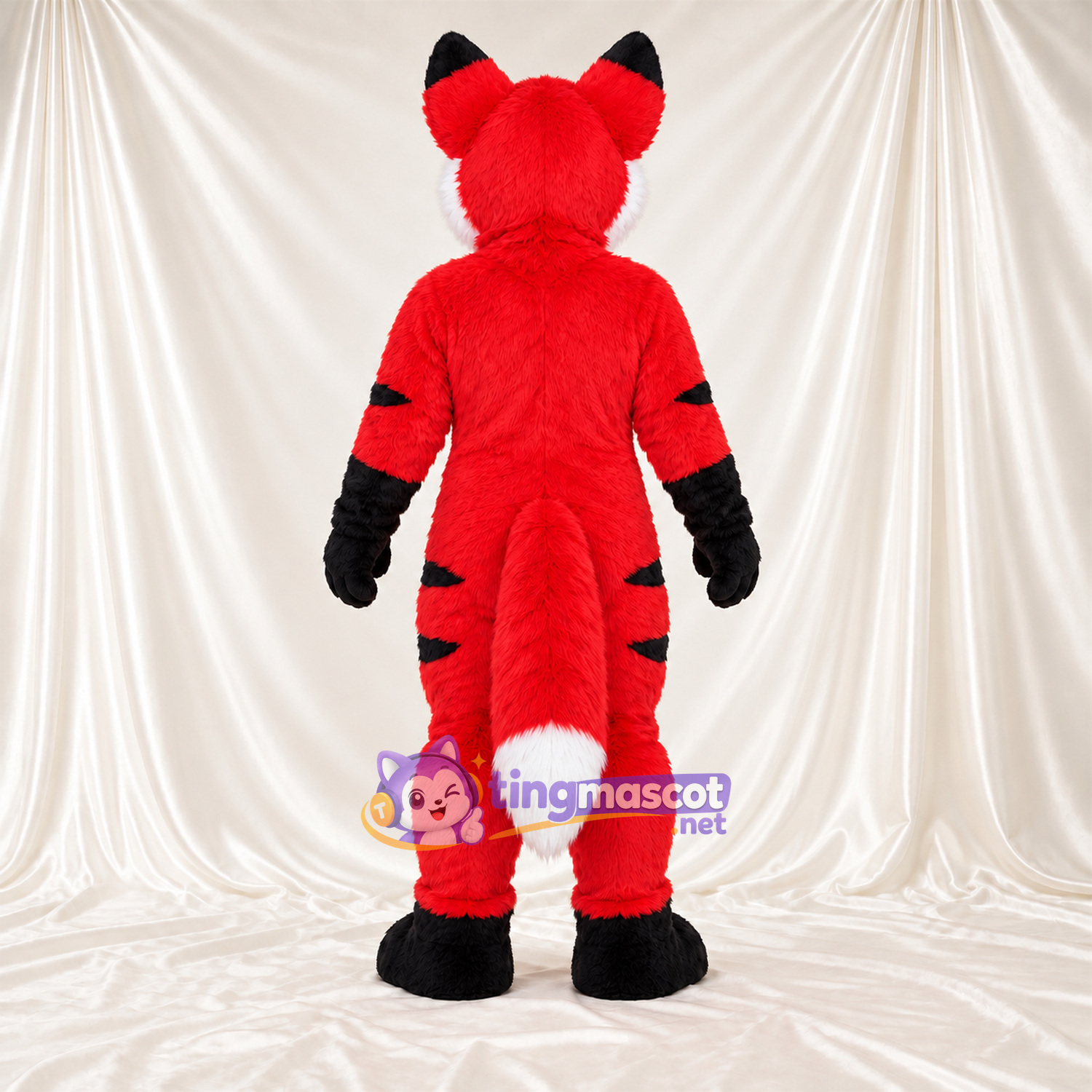 Red, White and Black Fox Mascot Costume Red, White and Black Fox Mascot Costume