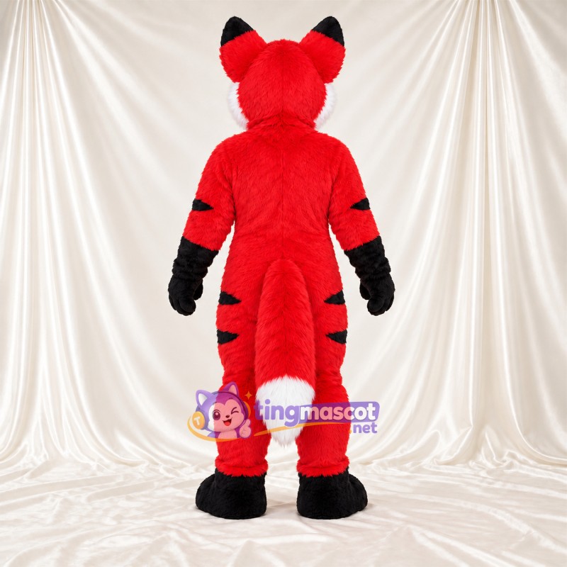 Red, White and Black Fox Mascot Costume Red, White and Black Fox Mascot Costume