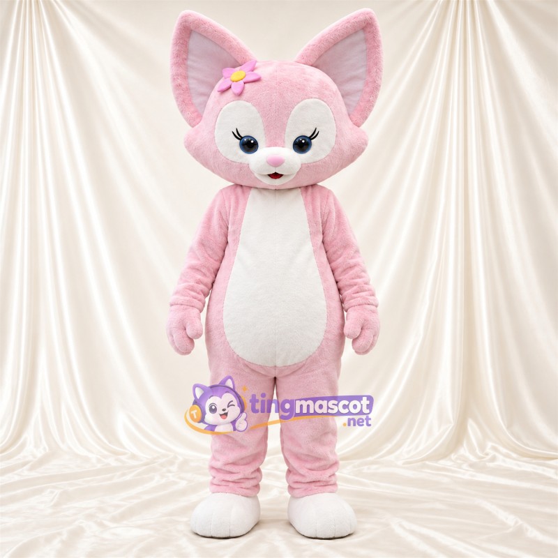 Maskottchenkostüm Fuchs – rosa / weiß – Stirnband Maskottchenkostüm Fuchs – rosa / weiß – Stirnband