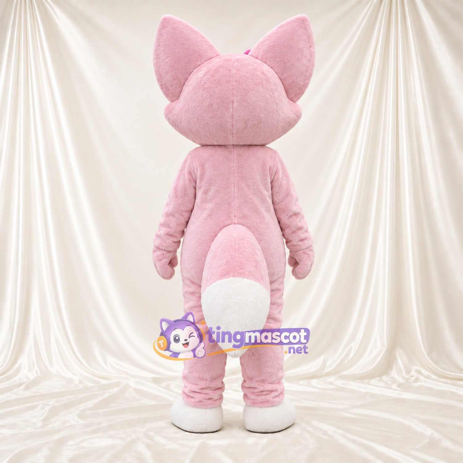 Maskottchenkostüm Fuchs – rosa / weiß – Stirnband Maskottchenkostüm Fuchs – rosa / weiß – Stirnband